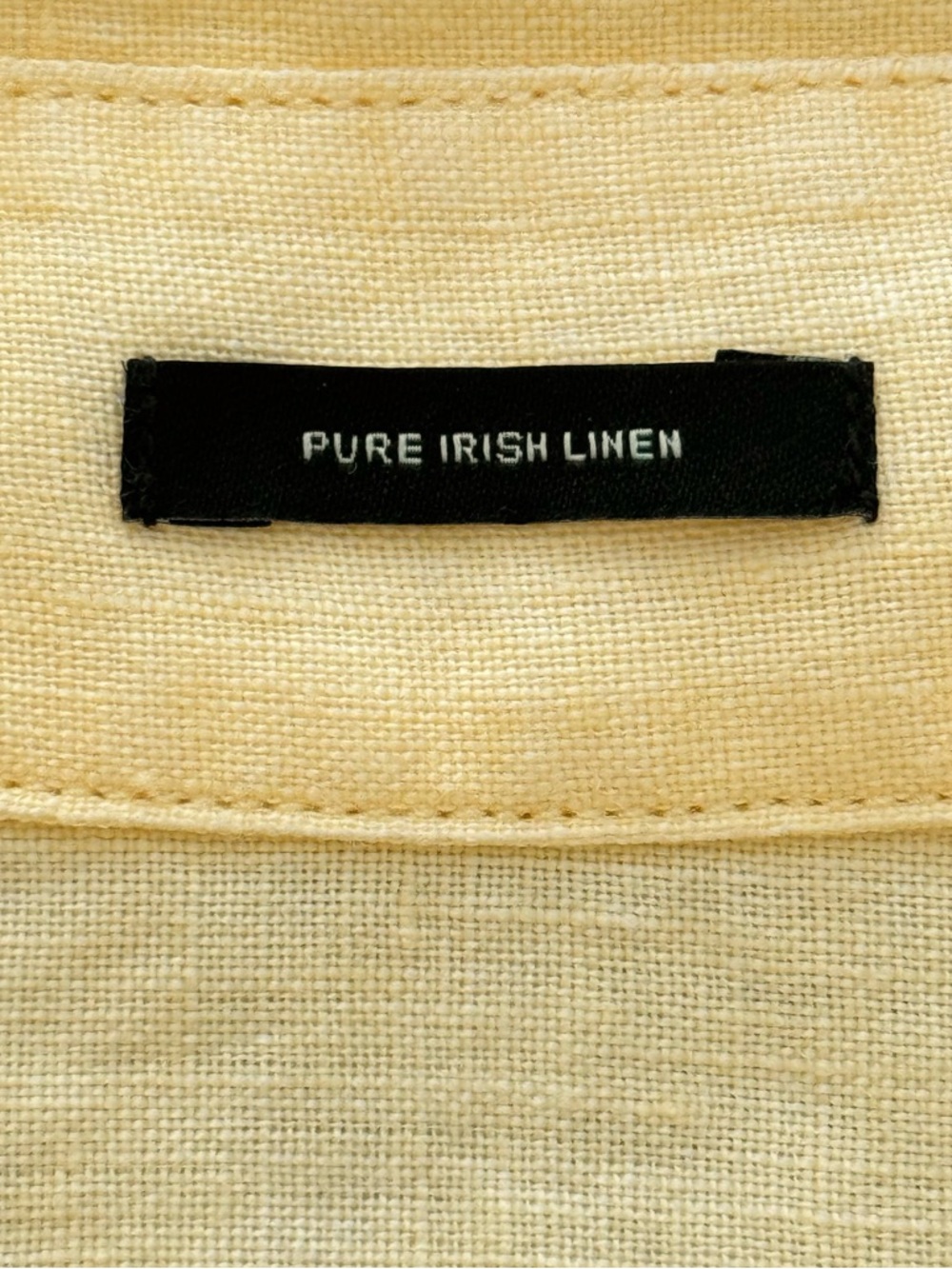 Talbots Size 10 Pure Irish Linen Yellow Button Front Long Sleeve Blouse - Picture 8 of 9